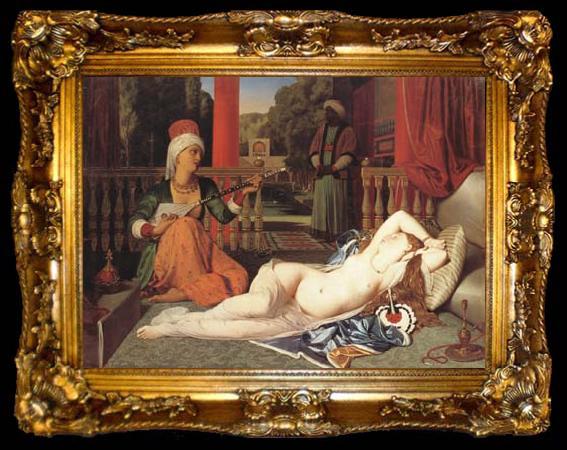framed  Jean Auguste Dominique Ingres Oadlisque with Female Slave (mk04), ta009-2